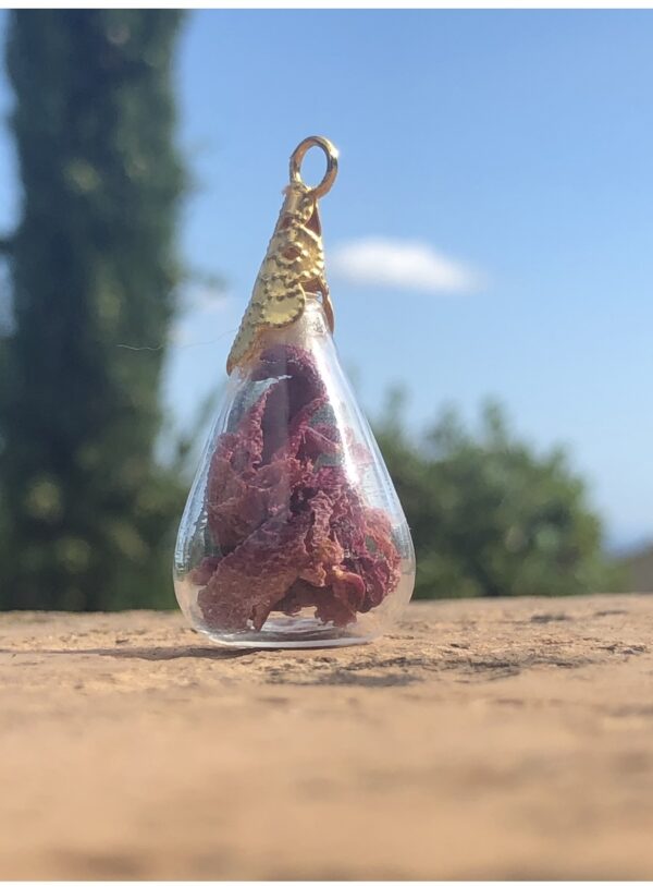 Pendentif verre Pivoine